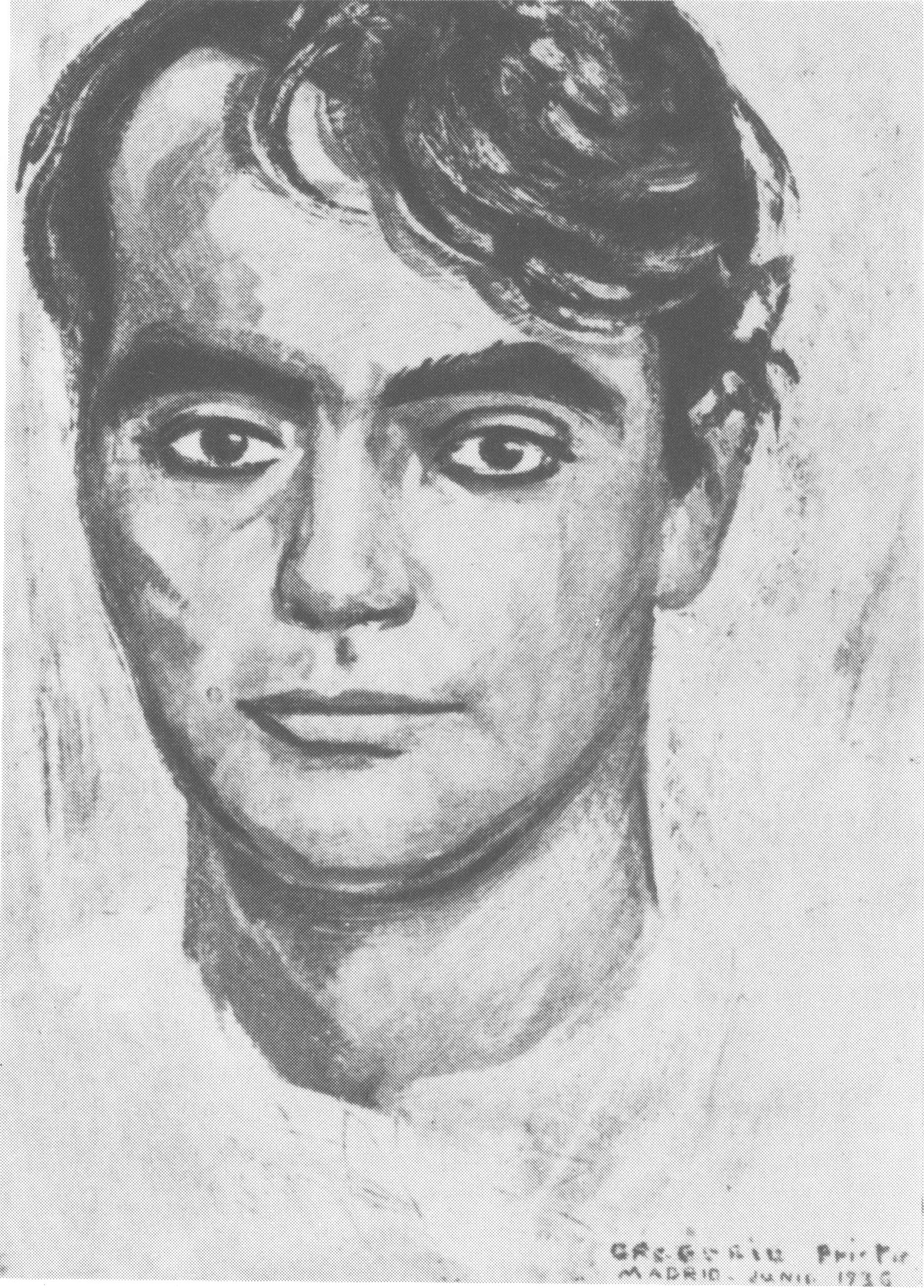 Гарсиа Лорка. Портрет работы Грегорио Прието. 1936 г. Гарсиа Лорка. Портрет работы Грегорио Прието. 1936 г.