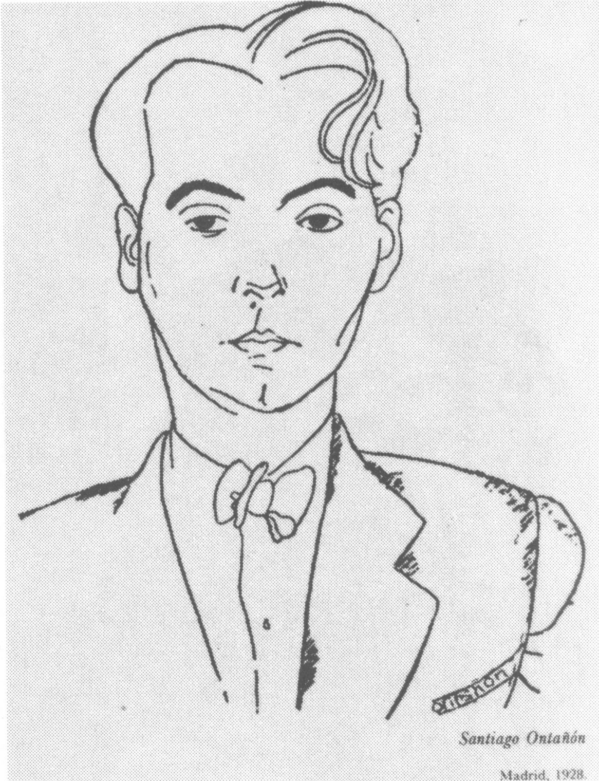 Гарсиа Лорка. Рисунок Сантьяго Онтаньона. 1928 г. Гарсиа Лорка. Рисунок Сантьяго Онтаньона. 1928 г.