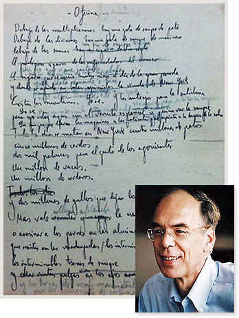 В Америке нашли рукопись стихотворения Гарсиа Лорки В Америке нашли рукопись стихотворения Гарсиа Лорки